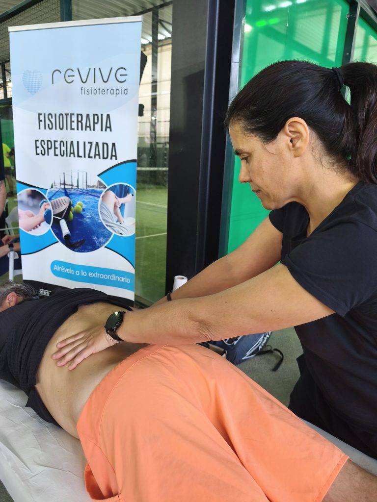 Fisioterapia a pie de pista en campeonatos de pádel en el Club DUIN de Las Rozas
